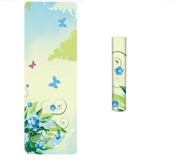 Boho suede yoga mat in 6mm thickness with textured surface, ideal for yoga and exercise routines.