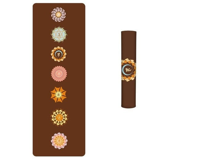 Boho Yoga Mat in suede with 6mm thickness, showcasing its textured surface and versatile design for yoga practice.