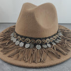 Boho wide brim wool hat by 64b136-1e featuring stylish design, available in two styles for fashionable accessories.