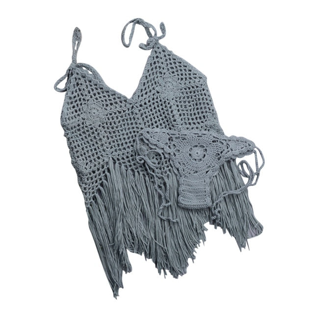 Tassel Knit Bikini Set