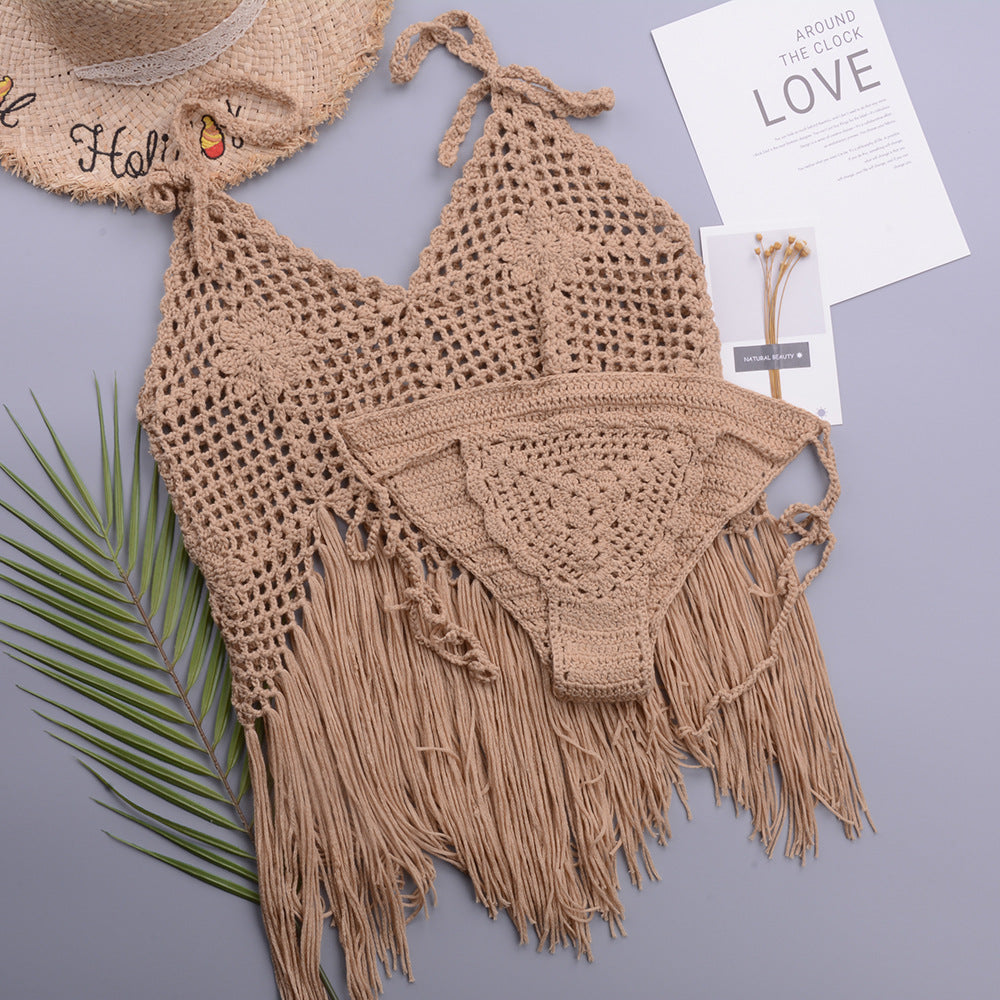 Tassel Knit Bikini Set