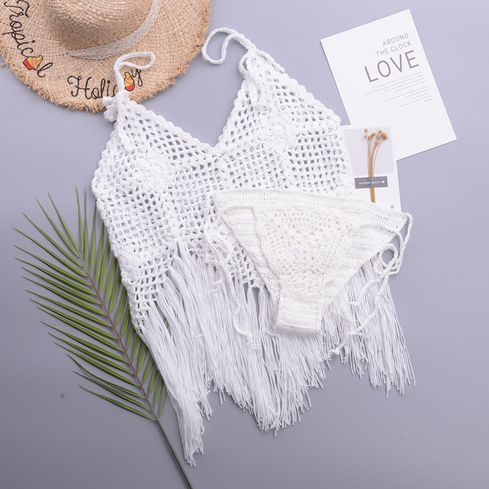 Tassel Knit Bikini Set