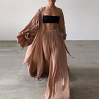 Boho three-piece set featuring patterned tops and matching pants, stylish and comfortable casual wear from 64b136-1e.