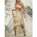 Two-piece beach cover-up swimwear by 64b136-1e in three colors, featuring lightweight fabric and relaxed fit for beach outings.