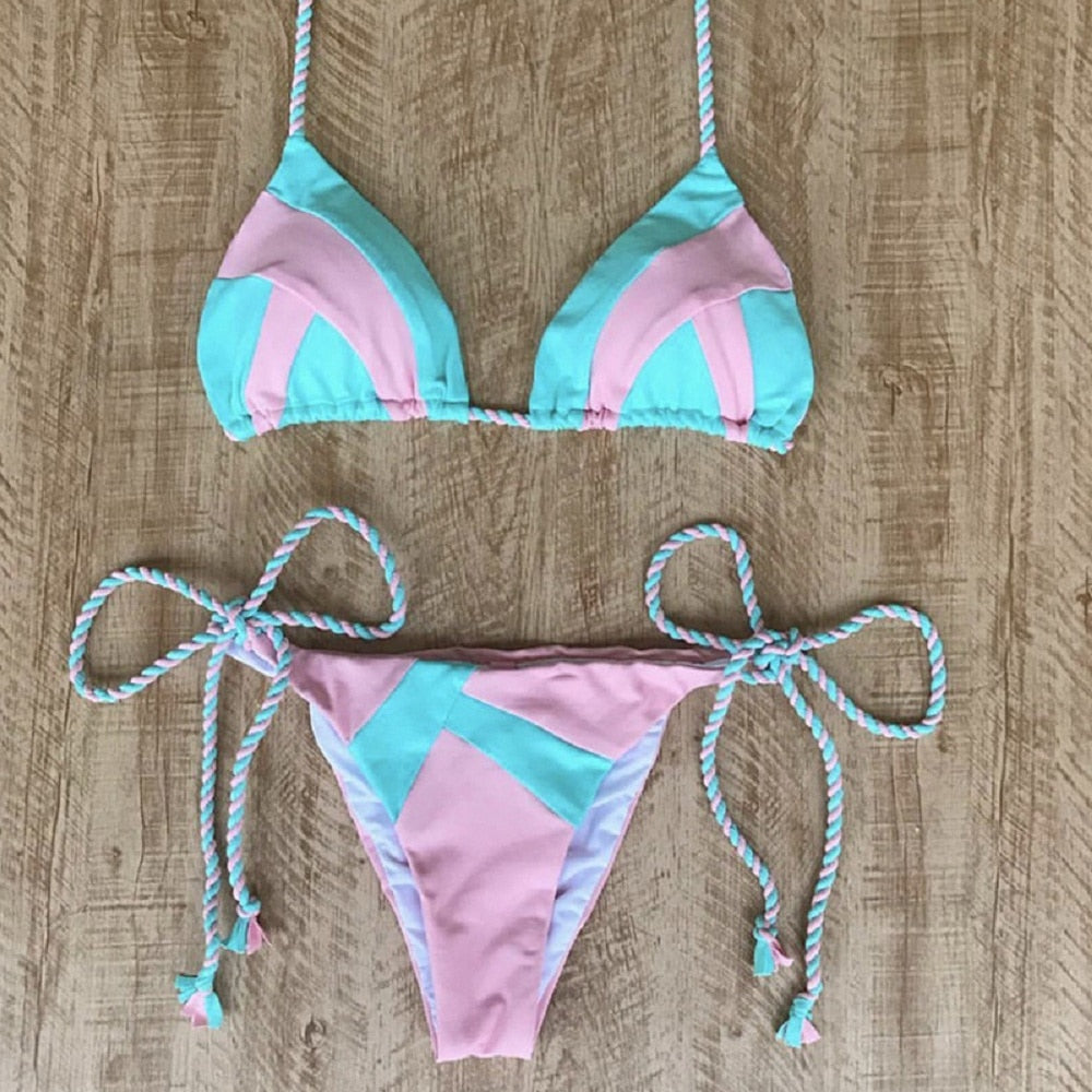 Triangle Print Bikini's - Multiiple colours