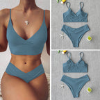 Brightly colored two-piece Brazilian bathing suit from 64b136-1e swimwear collection, featuring a stylish bikini top and matching bottoms.