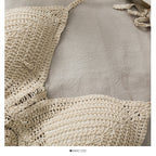 Boho tassle crop top in lightweight fabric with tassel details, styled as a casual fashion top from 64b136-1e.