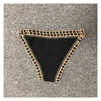 Black crochet bikini set from 64b136-1e swimwear collection, featuring a stylish two-piece design with intricate crochet details.