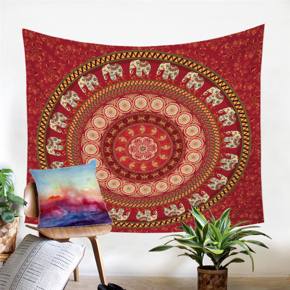Indie Tapestry Beach Rug/ Yoga Mat / Decor - Red, Blue or white