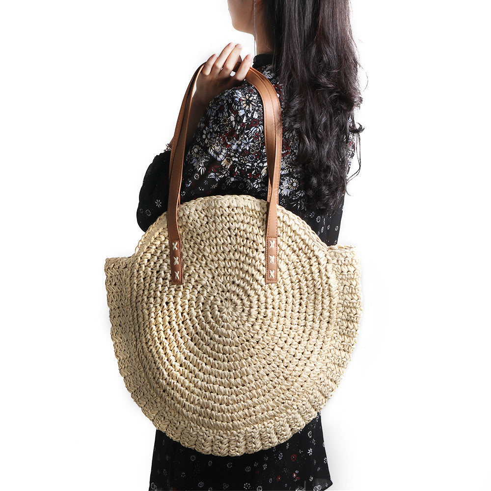 Rattan straw Beach Bag