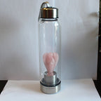 Hand-carved Angel Crystal Water Bottle from Natural Angel Crystal Water Bottles collection, showcasing intricate craftsmanship and clear crystal.