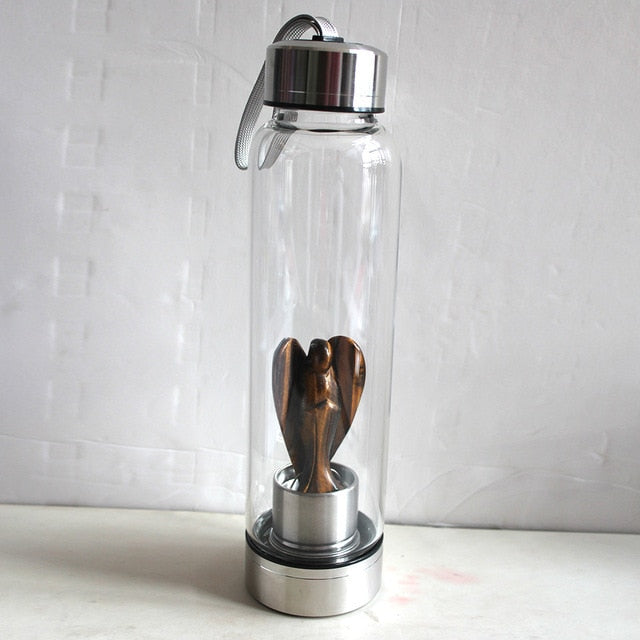 Natural Angel Crystal Water Bottles - Hand Carved