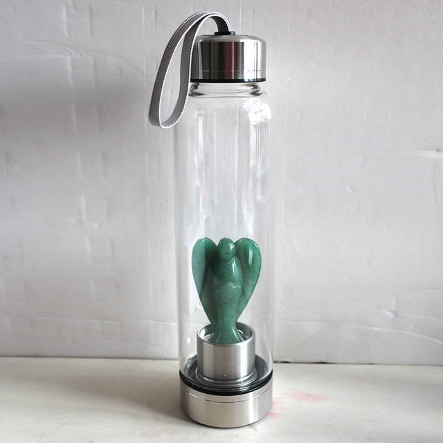 Natural Angel Crystal Water Bottles - Hand Carved