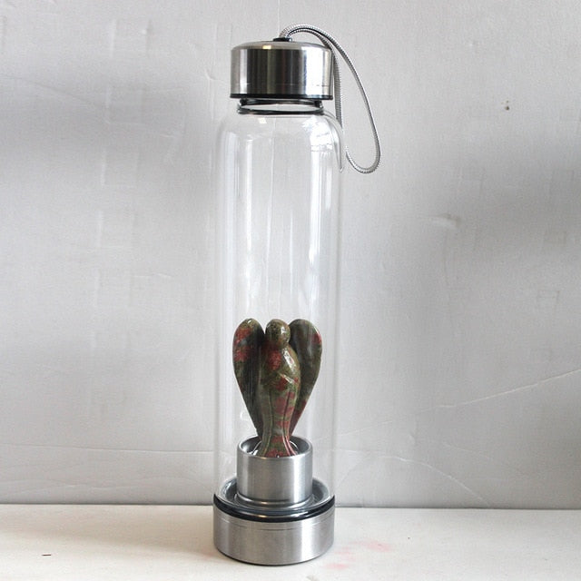 Natural Angel Crystal Water Bottles - Hand Carved