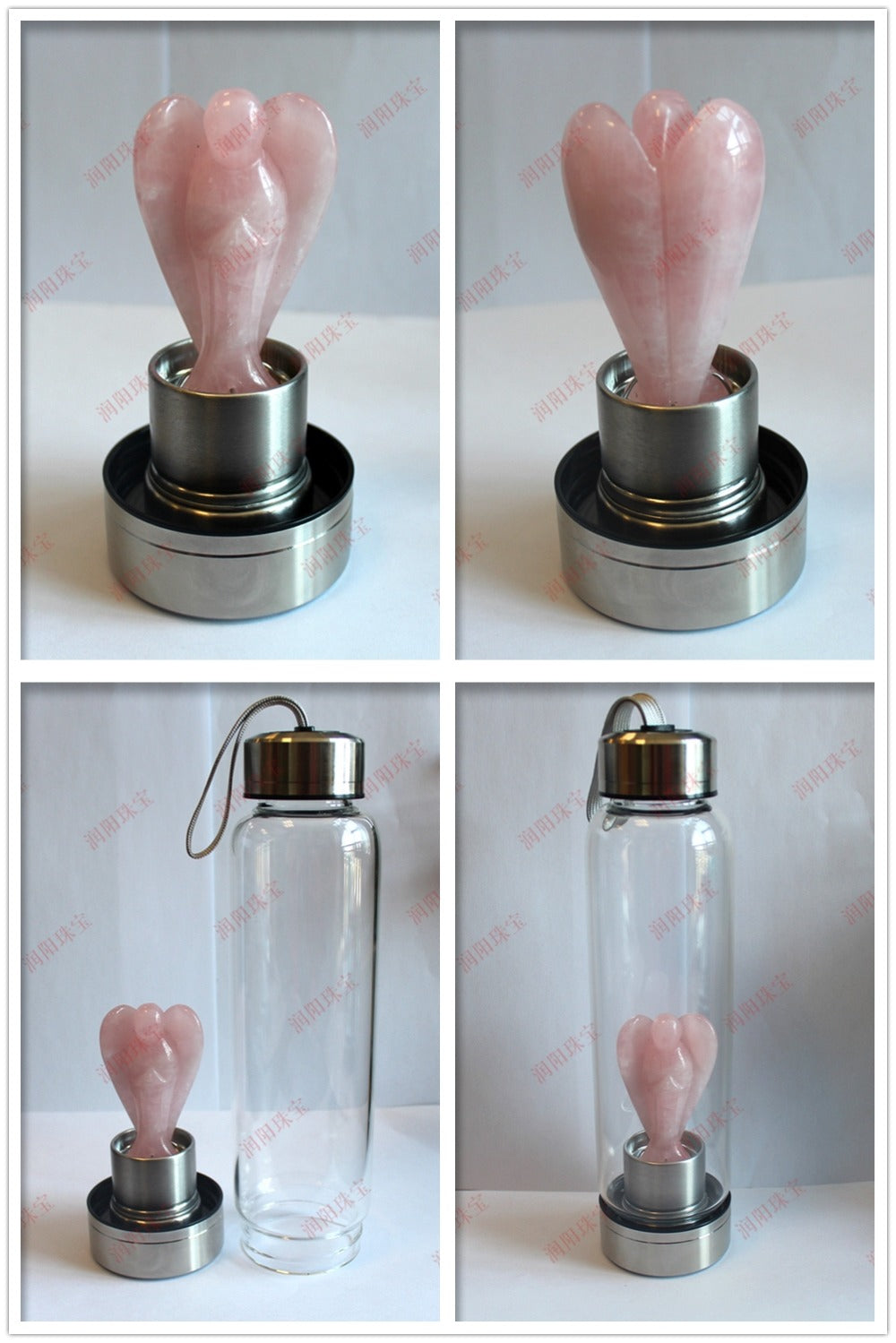 Natural Angel Crystal Water Bottles - Hand Carved