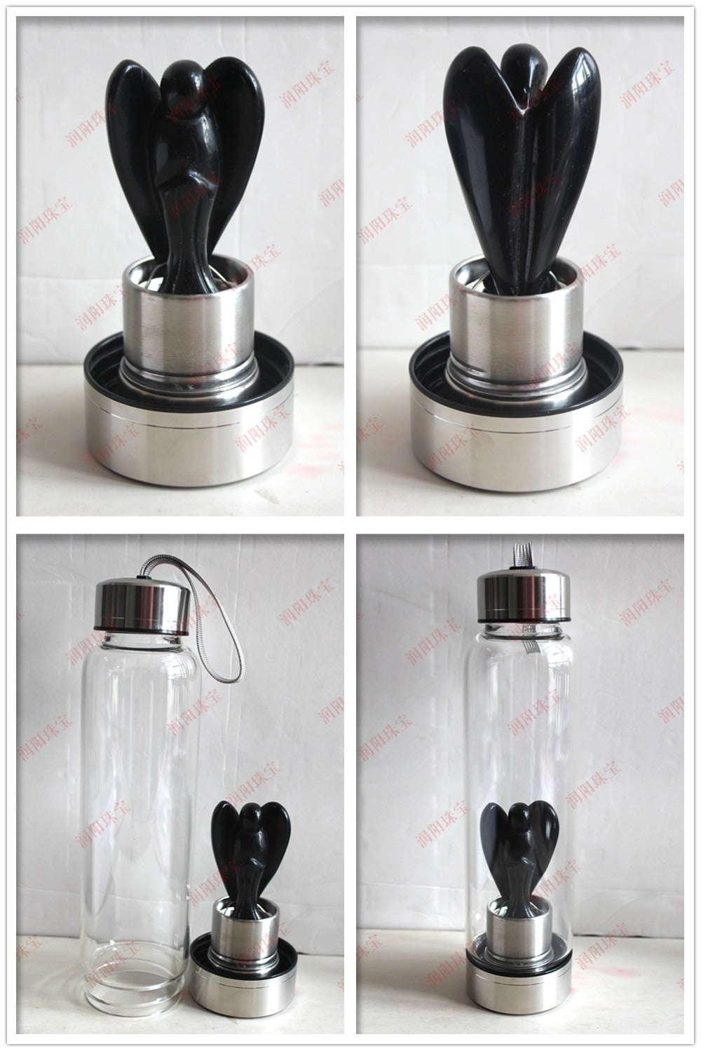 Natural Angel Crystal Water Bottles - Hand Carved