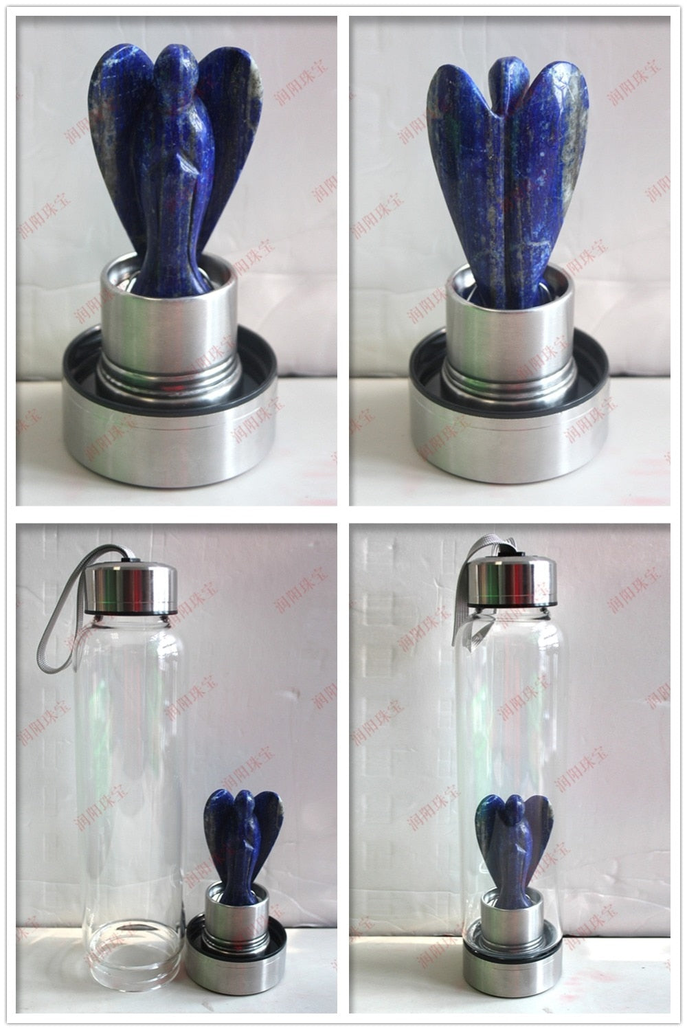 Natural Angel Crystal Water Bottles - Hand Carved