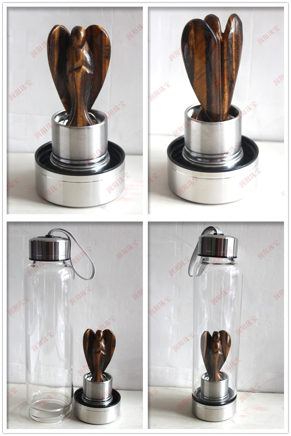 Natural Angel Crystal Water Bottles - Hand Carved
