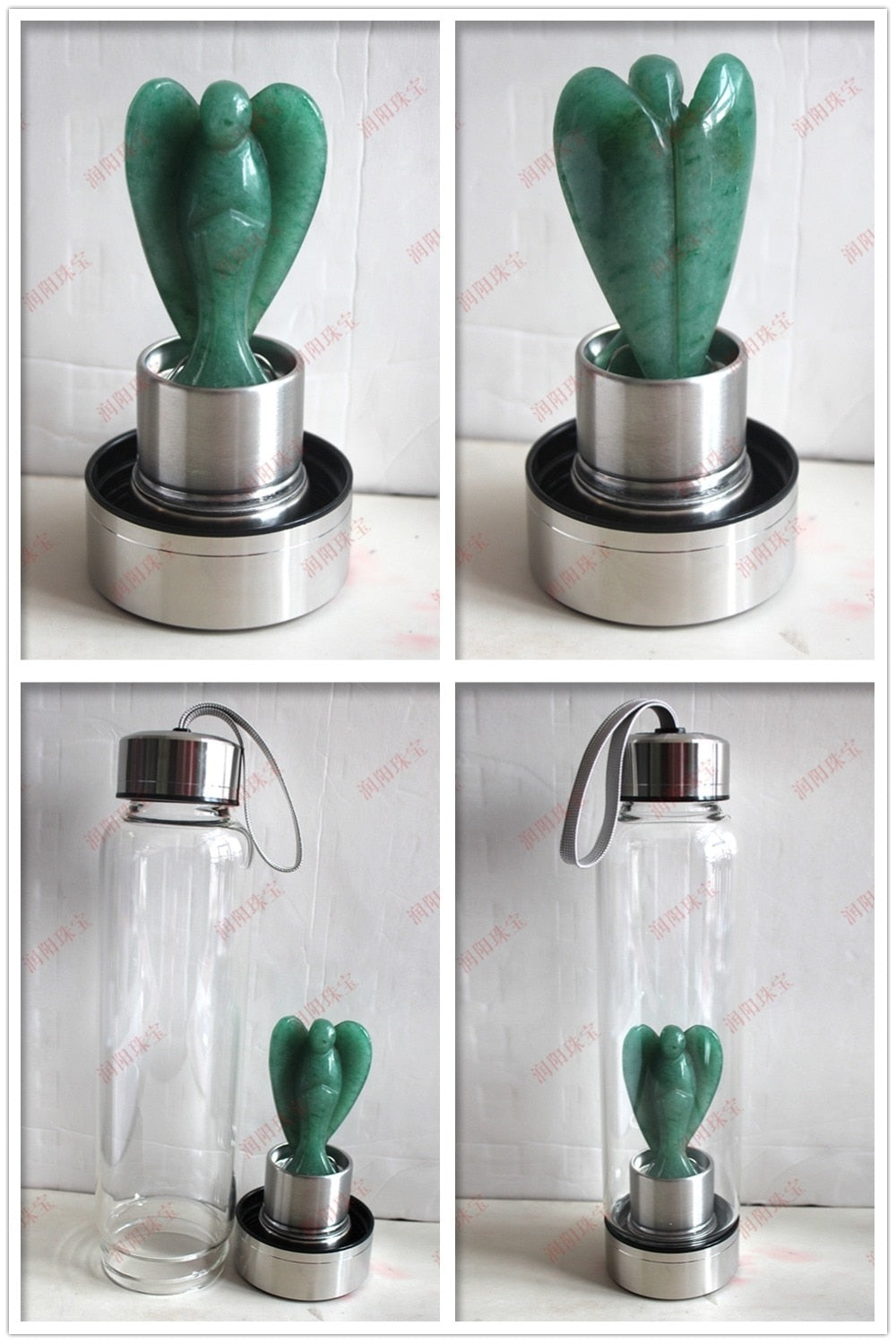 Natural Angel Crystal Water Bottles - Hand Carved