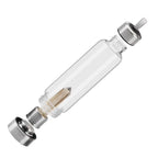 Clear natural crystal water bottle from 64b136-1e with a sleek design, featuring a transparent body and a secure lid.