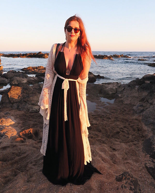 White Lace Kimono Slip Dress