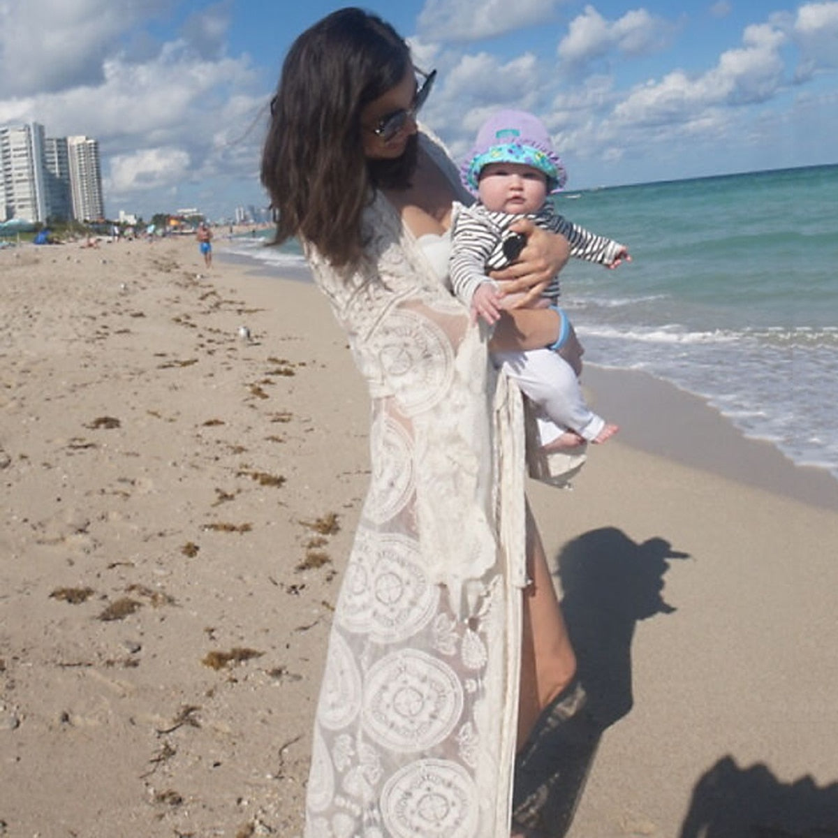 White Lace Kimono Slip Dress