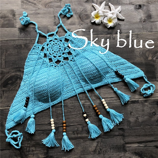 Tassel Crochet Crop / Bikini Top