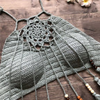 Tassel crochet bikini top from 64b136-1e, featuring a stylish swimwear design with tassel accents and a cropped fit.