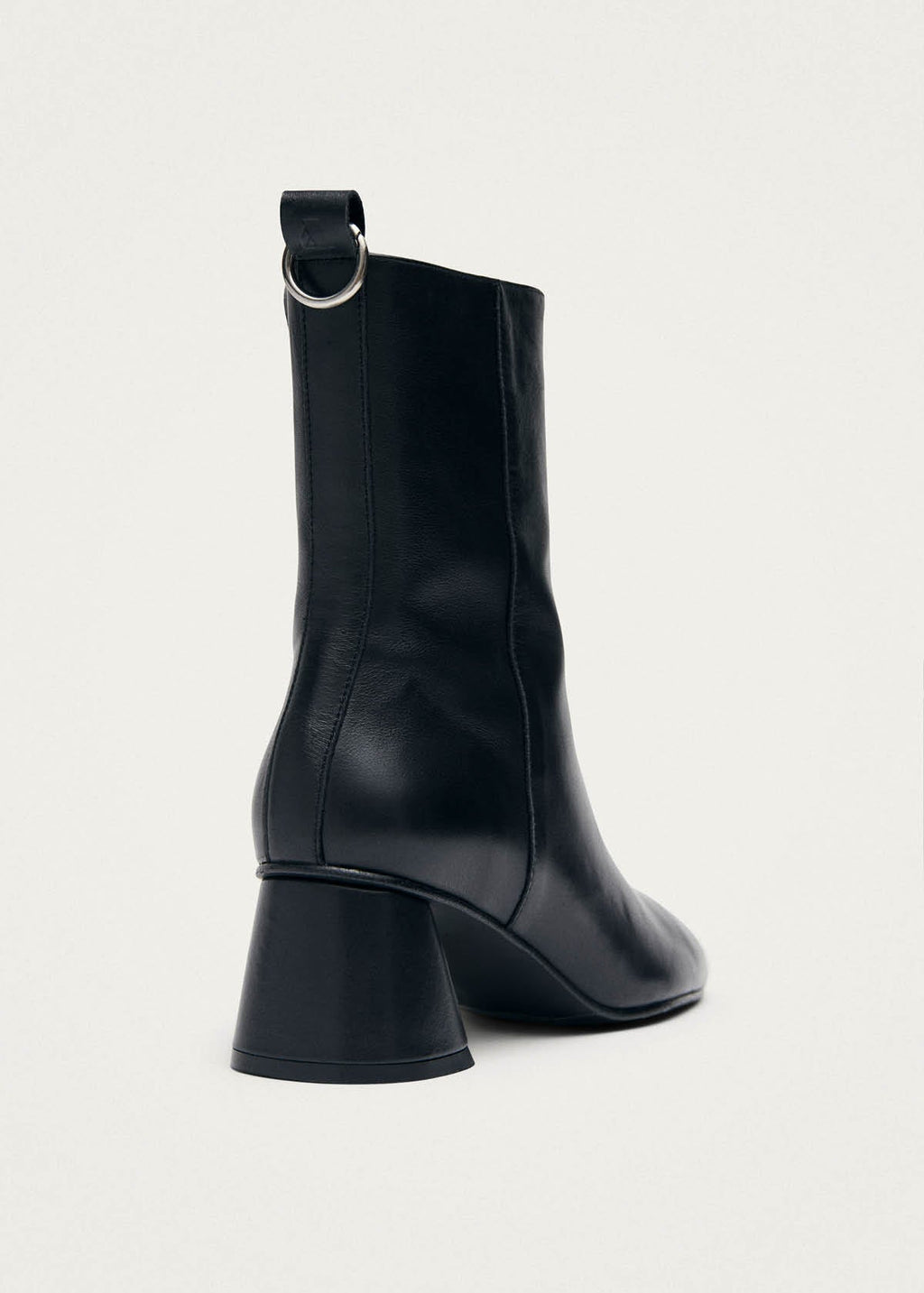 Roebar Black Leather Ankle Boots