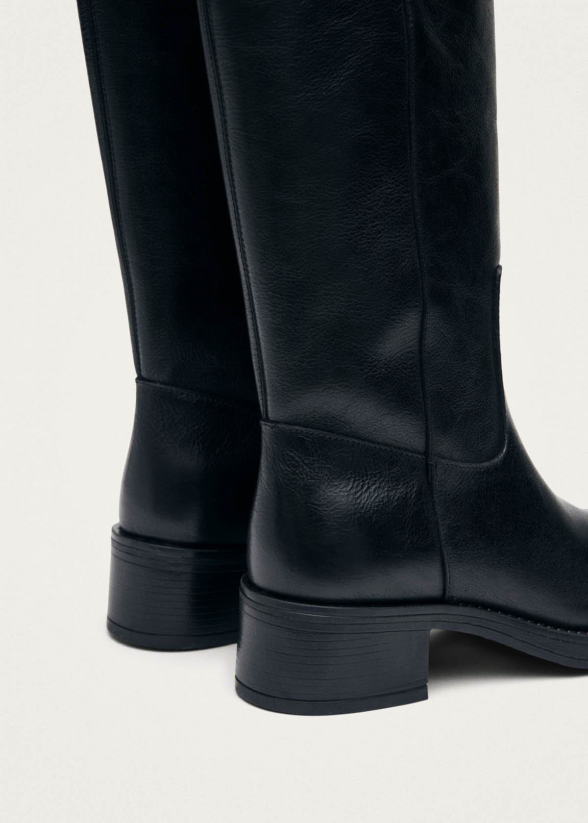 Sajan Black Leather Boots