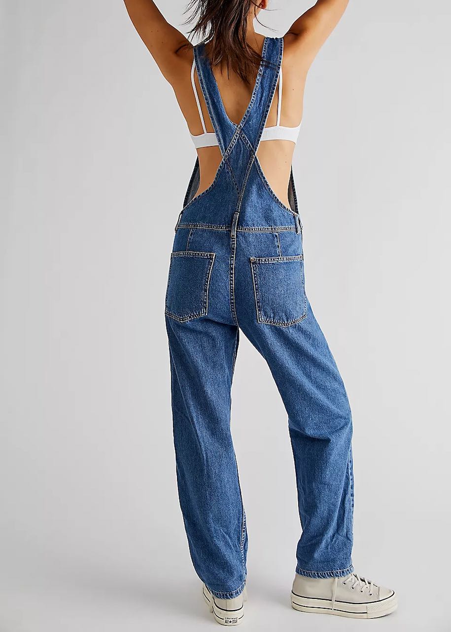 Ziggy Denim Overall Sapphire Blue Jeans Dungarees by Free People
