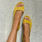 ROSALBA | SUEDE OPEN-TOE FLAT SANDALS
