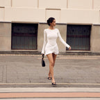 Say Yes Ruffled Long Sleeve Mini Dress