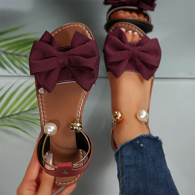 Stylish Pearl Ankle Strap Sandals
