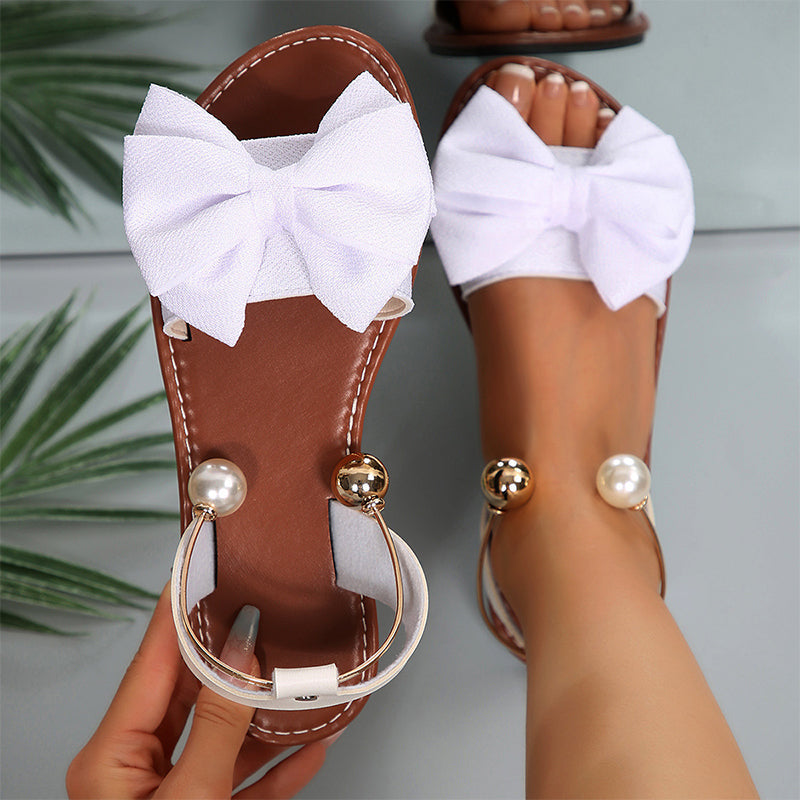 Stylish Pearl Ankle Strap Sandals