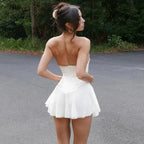 Summer Date Lace-Up Corset Mini Dress