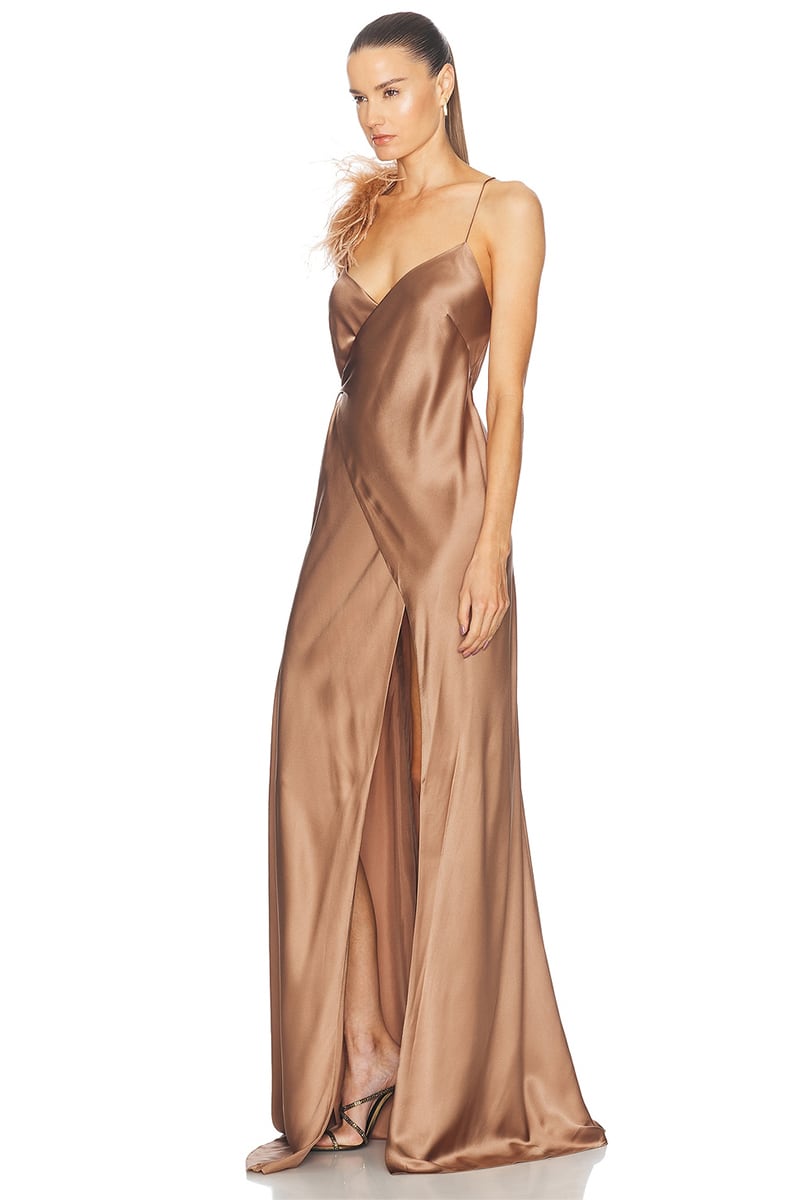 Tatev Satin Wrap Maxi Dress