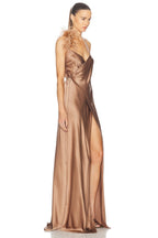 Tatev Satin Wrap Maxi Dress