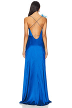 Tatev Satin Wrap Maxi Dress