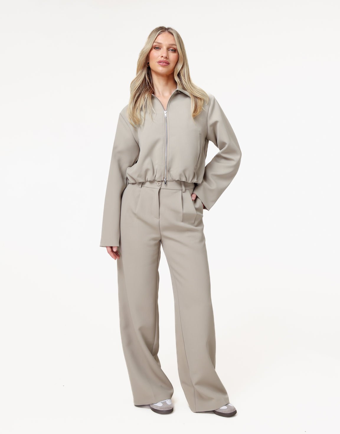Taupe Premium Wijde - Pantalon