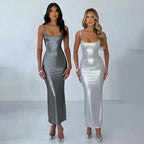The Language Of Love Metallic White Maxi Dress