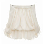 Tiffany Off Shoulder Lace Up Ivory Mini Dress