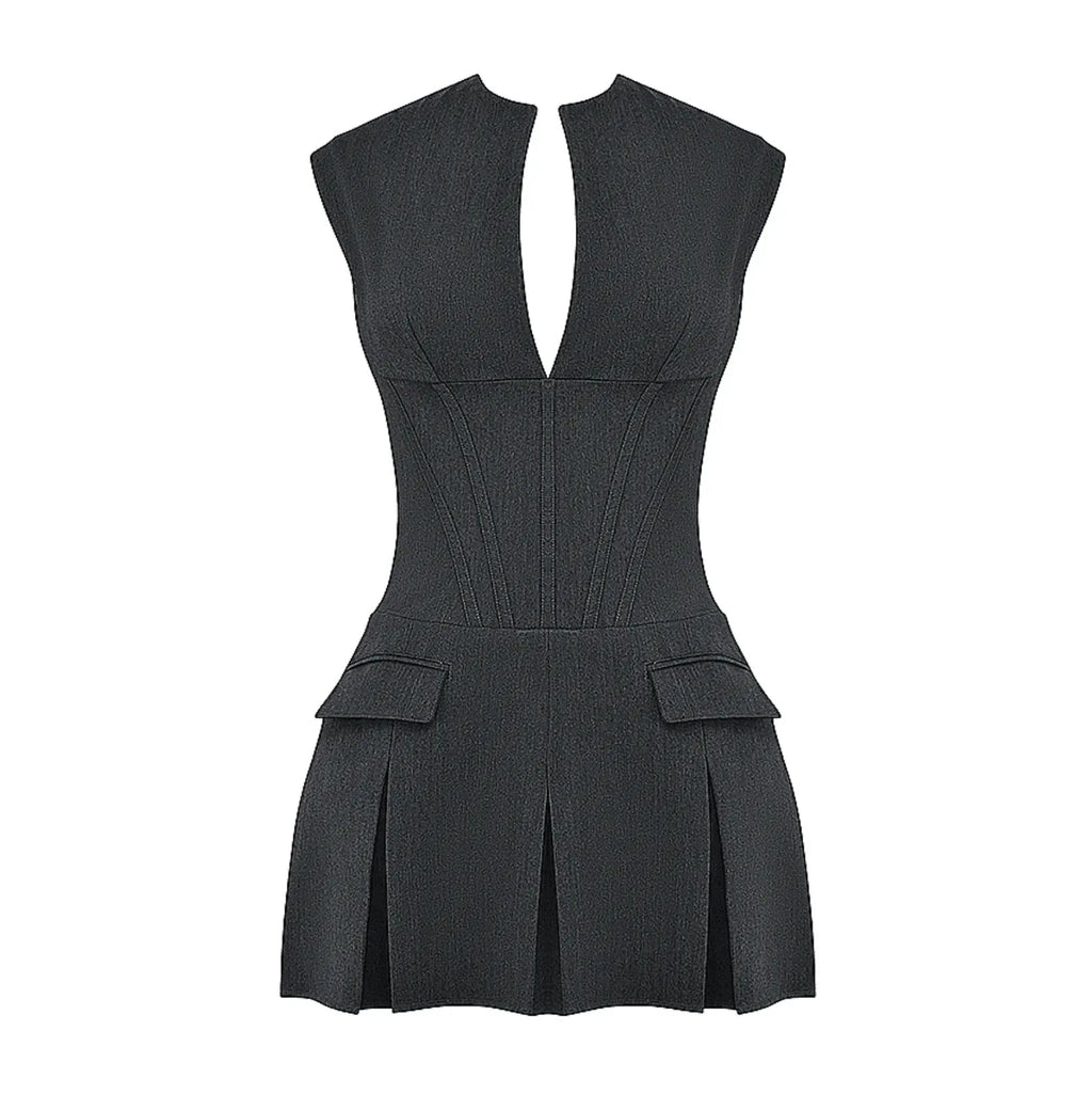 Timeless Crush Pleated Corset Mini Dress