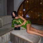 Who's She Metallic One Shoulder Mini Dress
