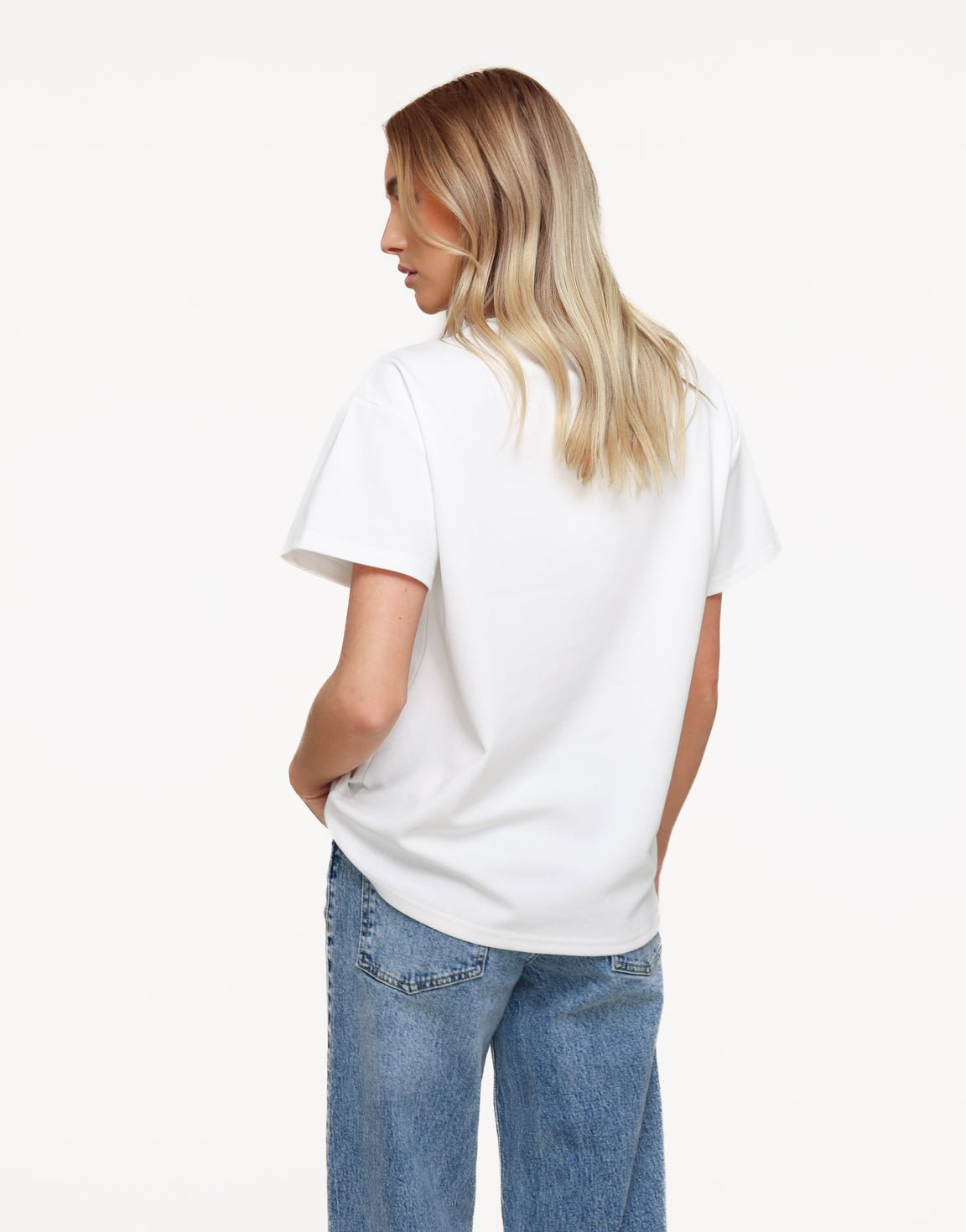 Witte Oversized Basic SS - T-shirt
